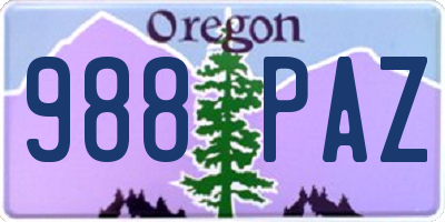 OR license plate 988PAZ