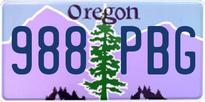 OR license plate 988PBG