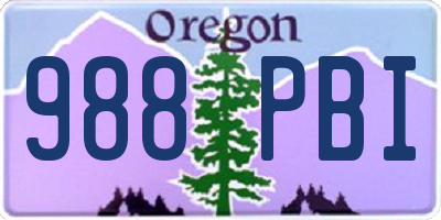 OR license plate 988PBI