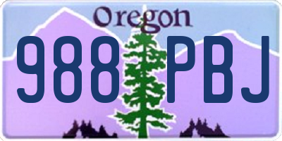 OR license plate 988PBJ