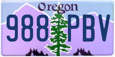 OR license plate 988PBV