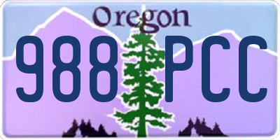 OR license plate 988PCC