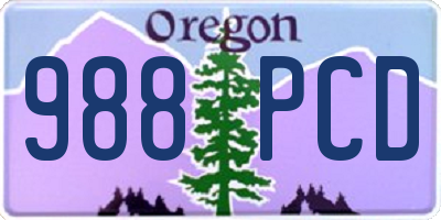 OR license plate 988PCD