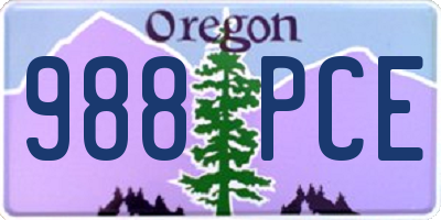 OR license plate 988PCE