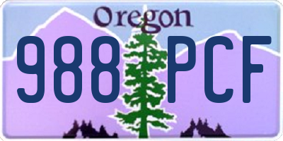 OR license plate 988PCF