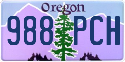 OR license plate 988PCH