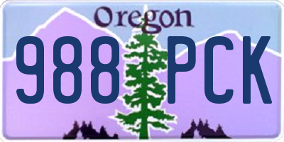 OR license plate 988PCK