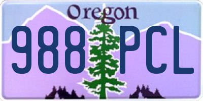 OR license plate 988PCL