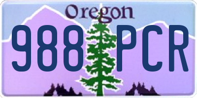 OR license plate 988PCR