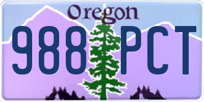 OR license plate 988PCT