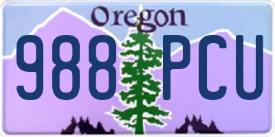 OR license plate 988PCU