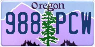 OR license plate 988PCW