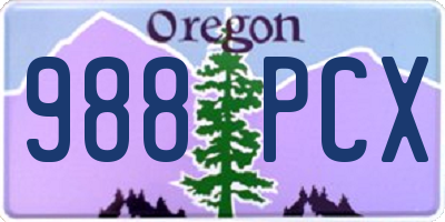 OR license plate 988PCX