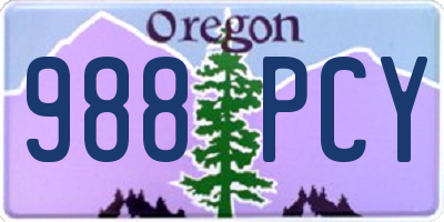 OR license plate 988PCY