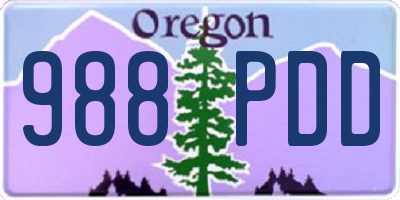OR license plate 988PDD