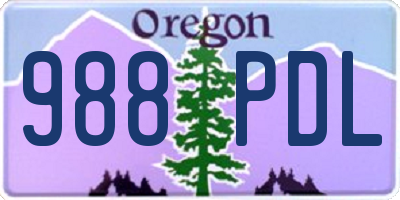 OR license plate 988PDL