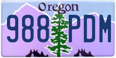 OR license plate 988PDM