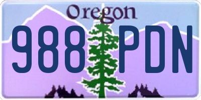 OR license plate 988PDN