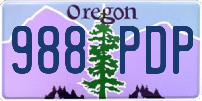 OR license plate 988PDP