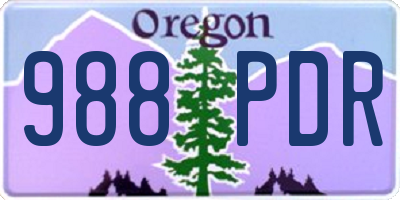 OR license plate 988PDR