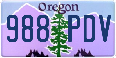 OR license plate 988PDV