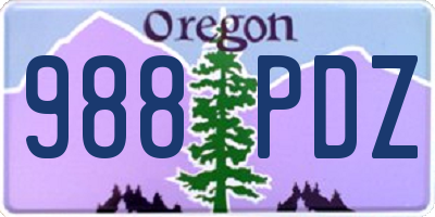 OR license plate 988PDZ