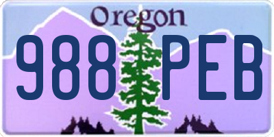 OR license plate 988PEB