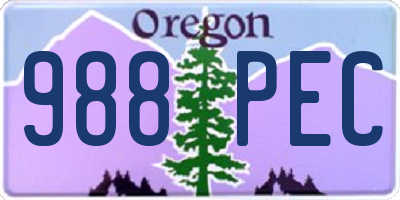 OR license plate 988PEC