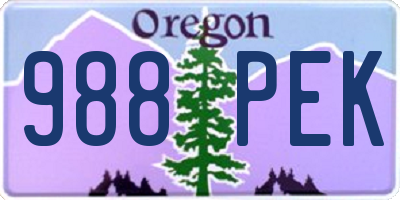 OR license plate 988PEK