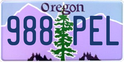 OR license plate 988PEL