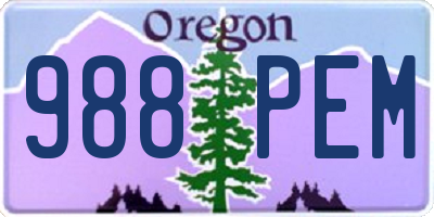 OR license plate 988PEM