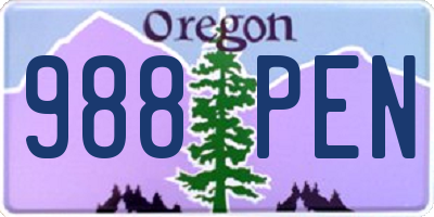 OR license plate 988PEN