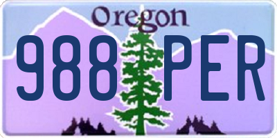 OR license plate 988PER
