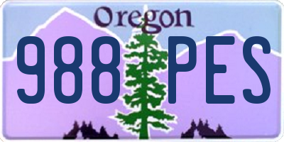 OR license plate 988PES