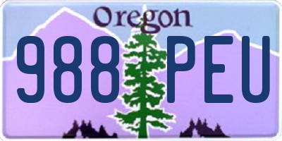 OR license plate 988PEU