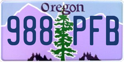 OR license plate 988PFB