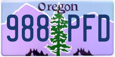 OR license plate 988PFD