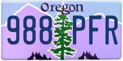 OR license plate 988PFR