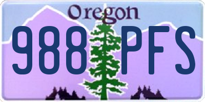 OR license plate 988PFS