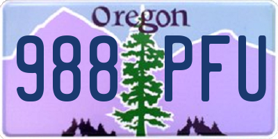 OR license plate 988PFU