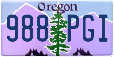 OR license plate 988PGI