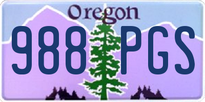 OR license plate 988PGS