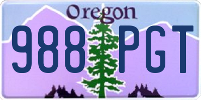 OR license plate 988PGT