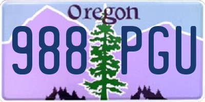 OR license plate 988PGU