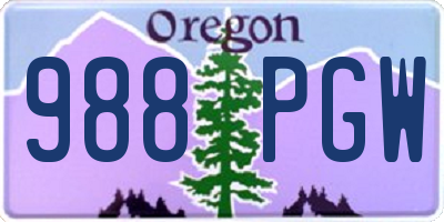 OR license plate 988PGW