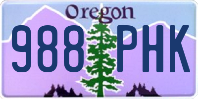 OR license plate 988PHK