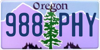 OR license plate 988PHY