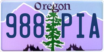 OR license plate 988PIA