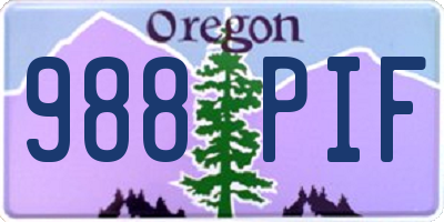 OR license plate 988PIF