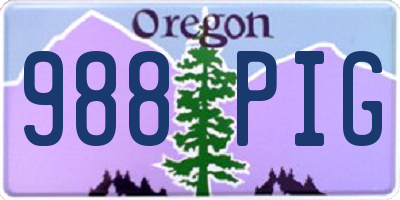 OR license plate 988PIG